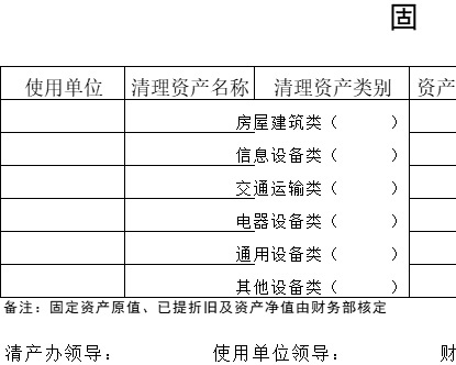 固   定   资   产   清   理   单行政人事excel模板